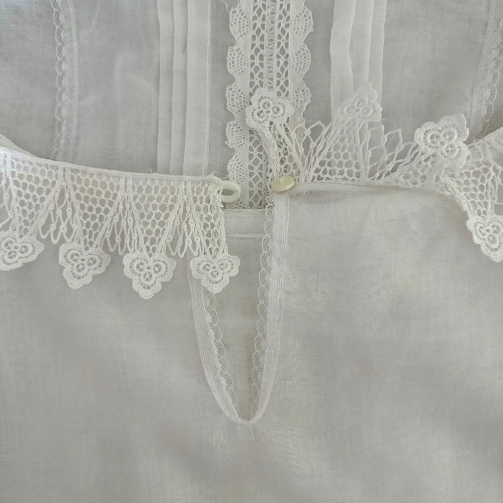 vintage 70s white cotton voile Gunne Sax blouse size small - Picture 8 of 11